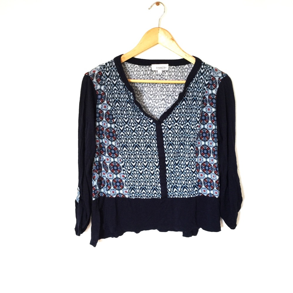 🌵 SYMMETRY boho bohemian long sleeve blouse top